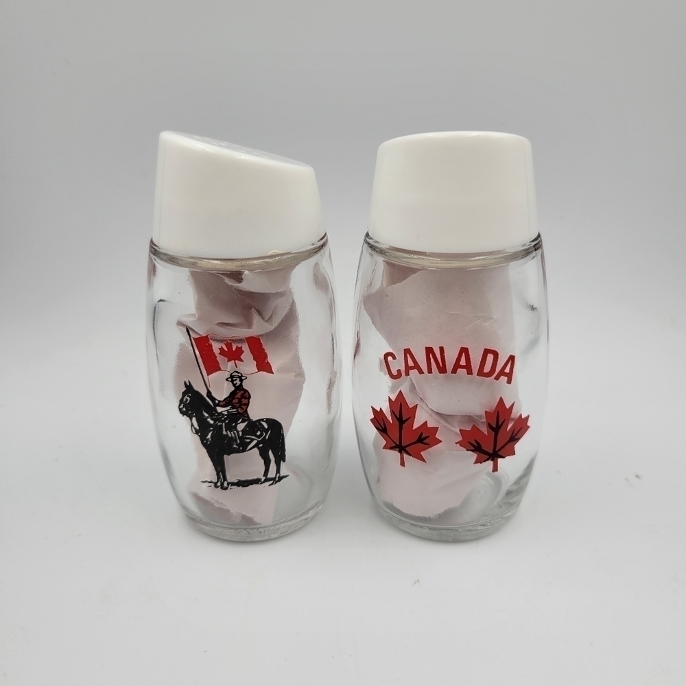 Vintage Canada Flag And Mountie Salt & Pepper Shakers